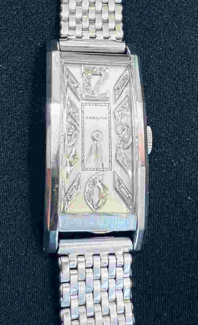 SERVICED  HAMILTON 1941 * SOLID  PLATINUM * ... DIAMOND DIAL /14k WHITE GOLD