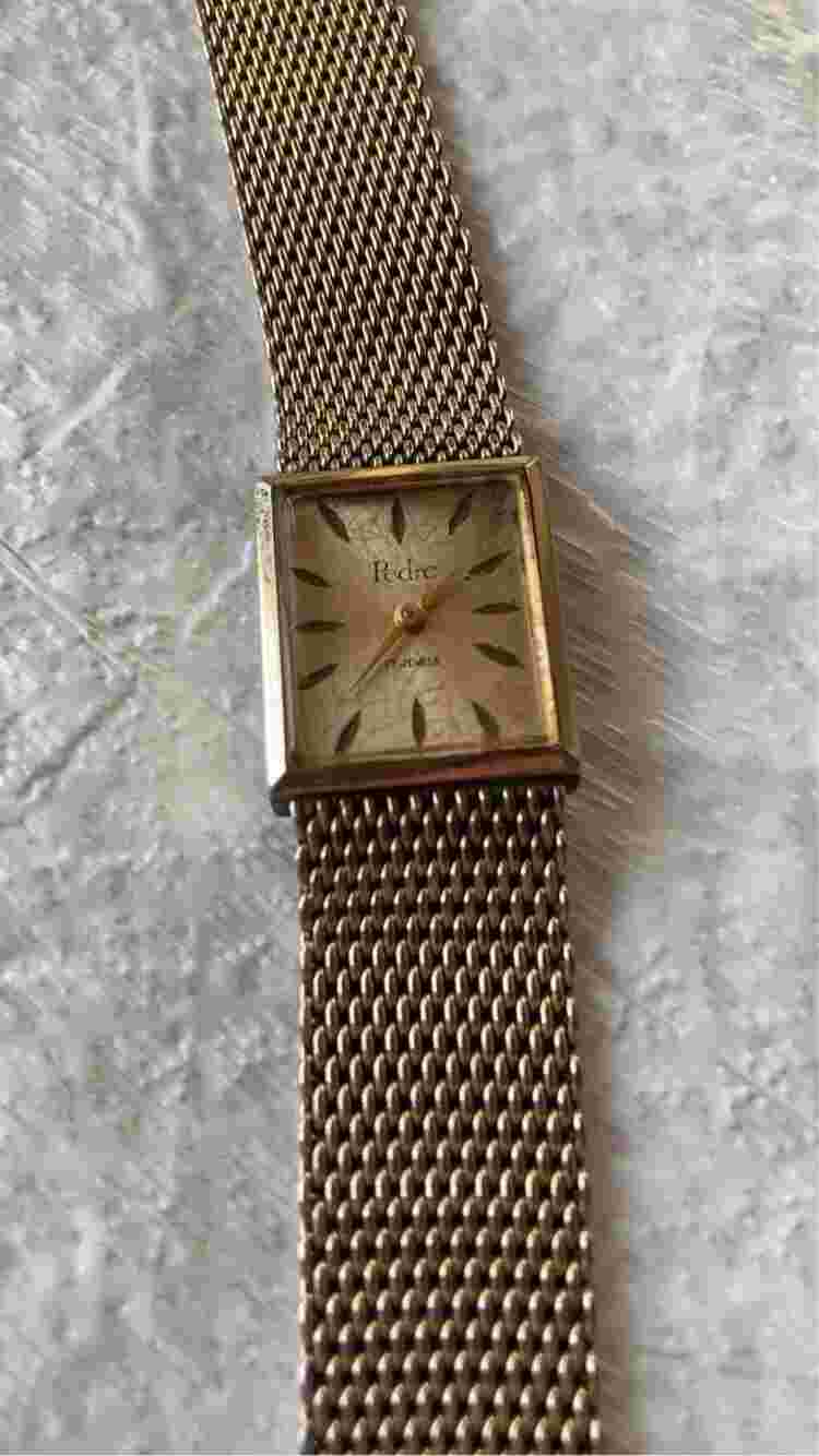 Vintage Pedre 17 Jewels 10k GF Bracelet & 10k. RGP. Bezel Manual Watch 1950's