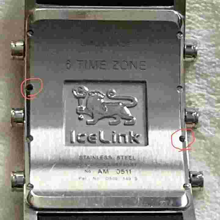 ice link 6TIME ZONE avalanche 40mmx60mm analog watch working Used
