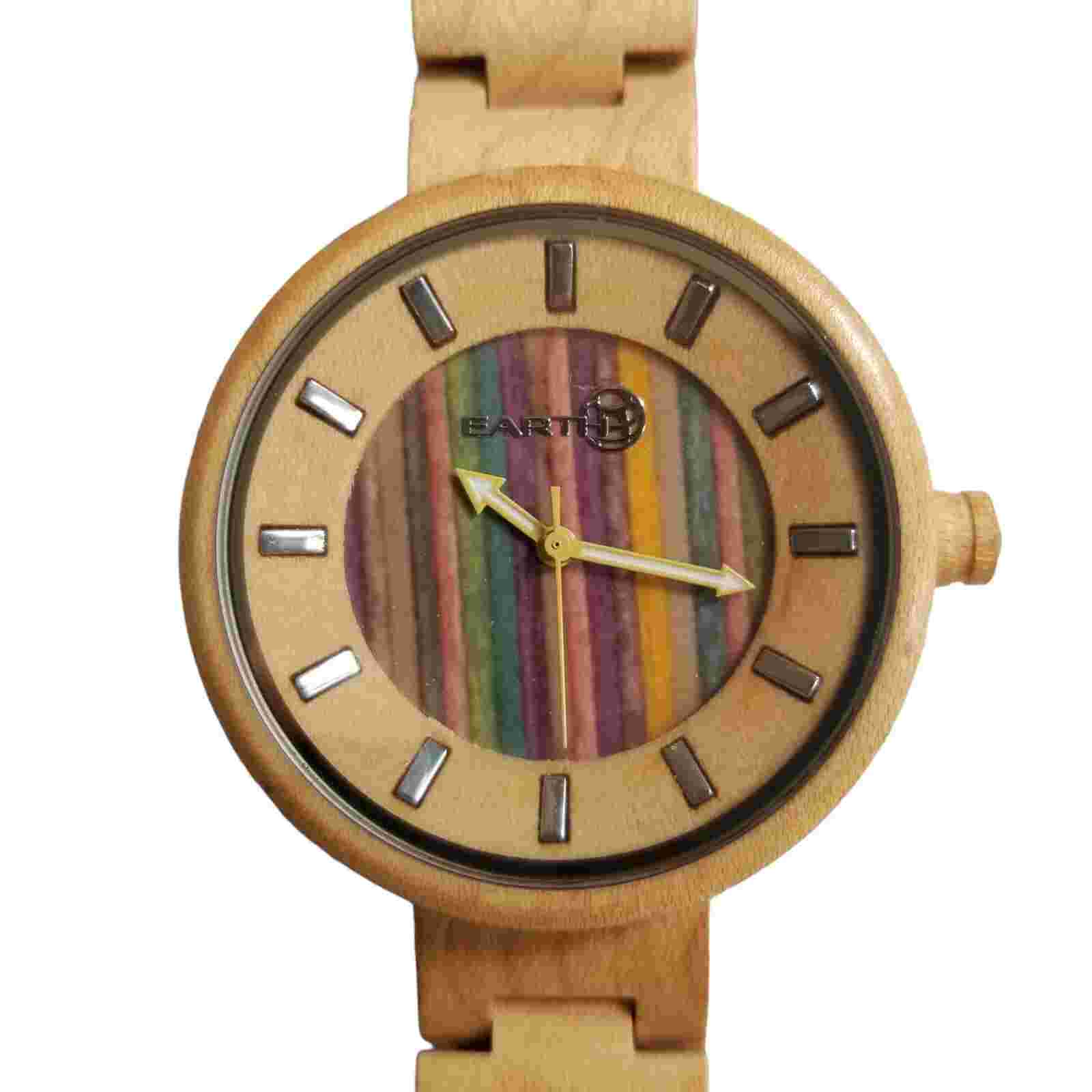 Earth Khaki Wood Casual Analog Eco-Friendly Unisex Watch Multi-Color Dial