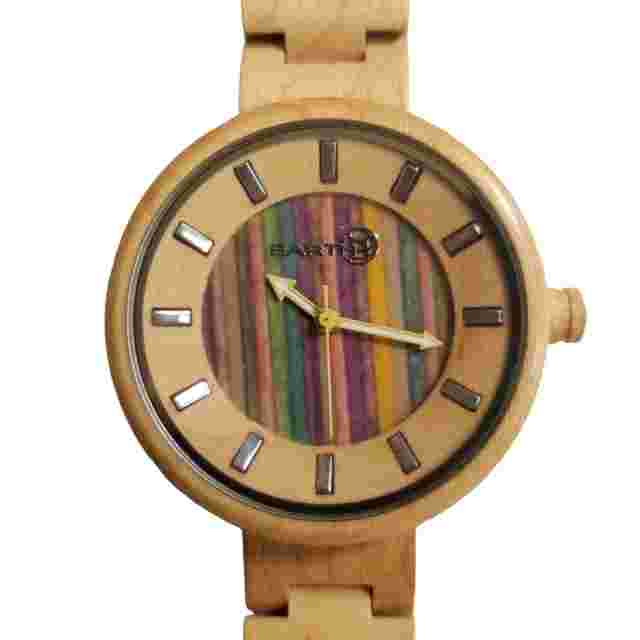 Earth Khaki Wood Casual Analog Eco-Friendly Unisex Watch Multi-Color Dial