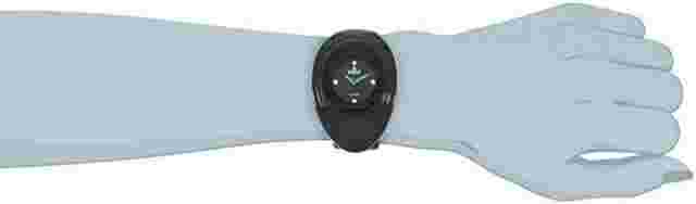 NEW Swistar 107-26L Women's Oval Case Blue Seconds Hand All Black Leather Watch