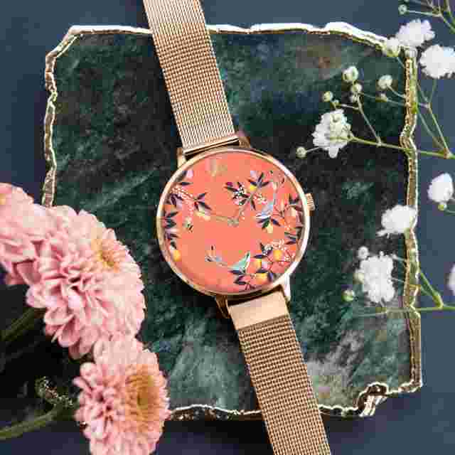 Wrist Watch - Sara Miller SA4098 34mm Orchard Dial GP Case - Mesh Strap 70% OFF