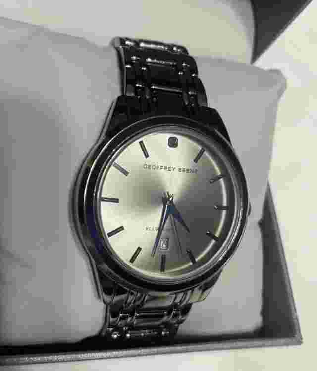 Geoffrey Beene Mens Casual Outfit Watch Silver