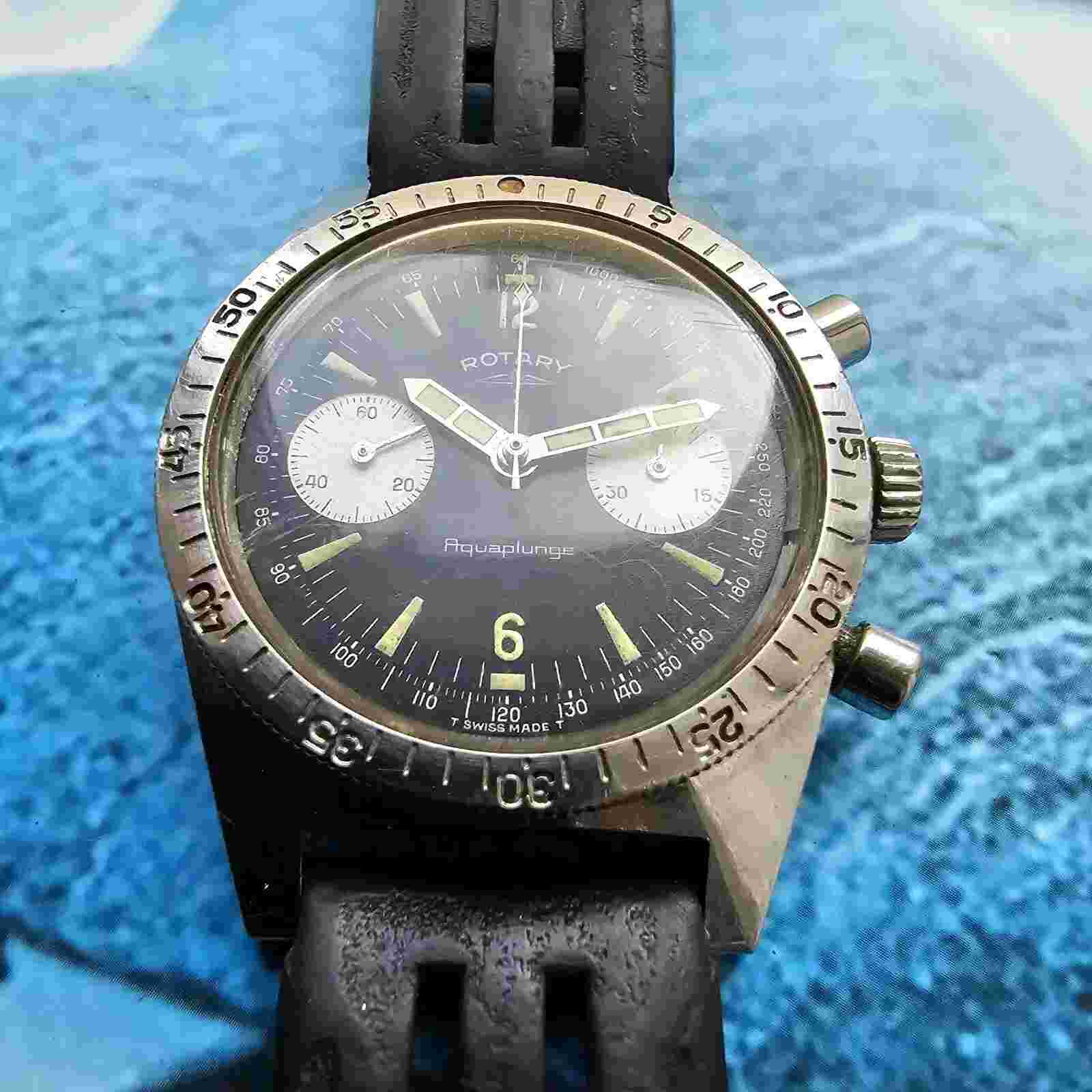 Vintage Rotary Aquaplunge Diver's Chronograph Men's Watch
