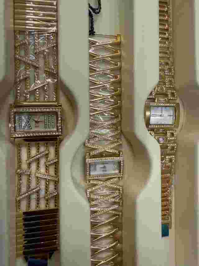 Lot Of 6 Women's Watches Cavadini Jewelry With Many Zirconia In Elegant Box