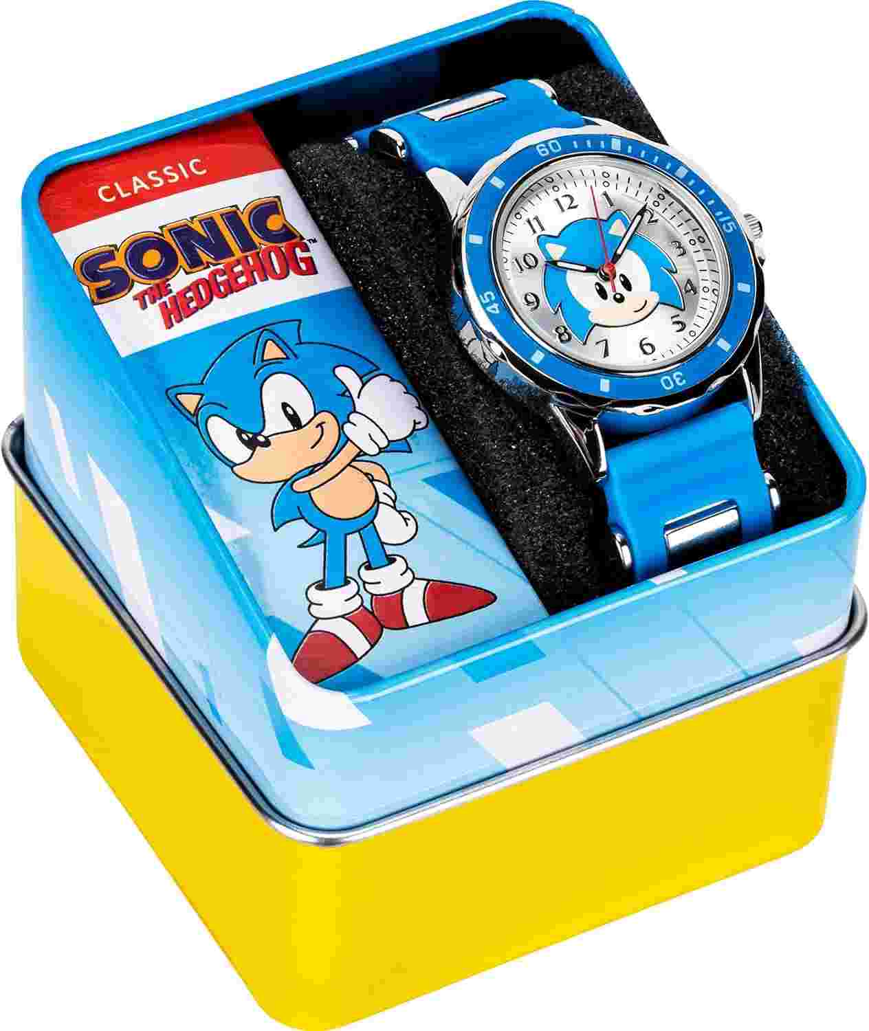 Sonic the Hedgehog Kids Analog Watch - Classic Blue Strap, Time-Teaching Dial, D
