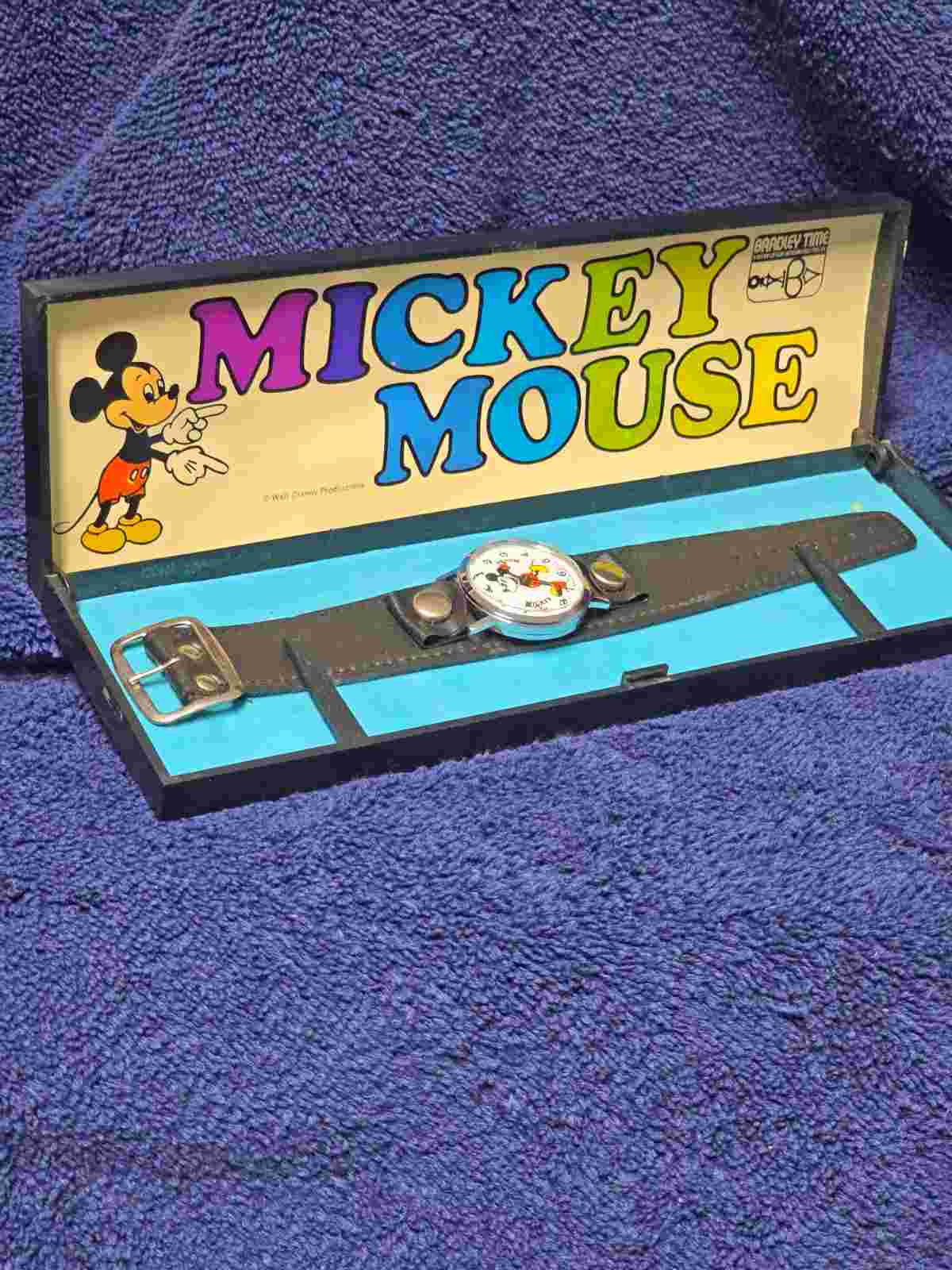 Vintage Bradley Mickey Mouse FAT BOY in box with papers SERVICED & RUNNING FINE