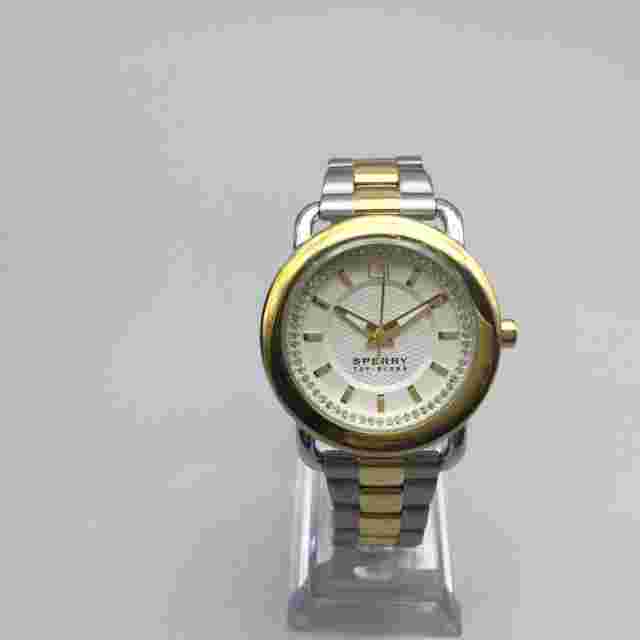 Sperry Top Sider Watch Women 36mm Silver Gold Two Tone 50M New Battery