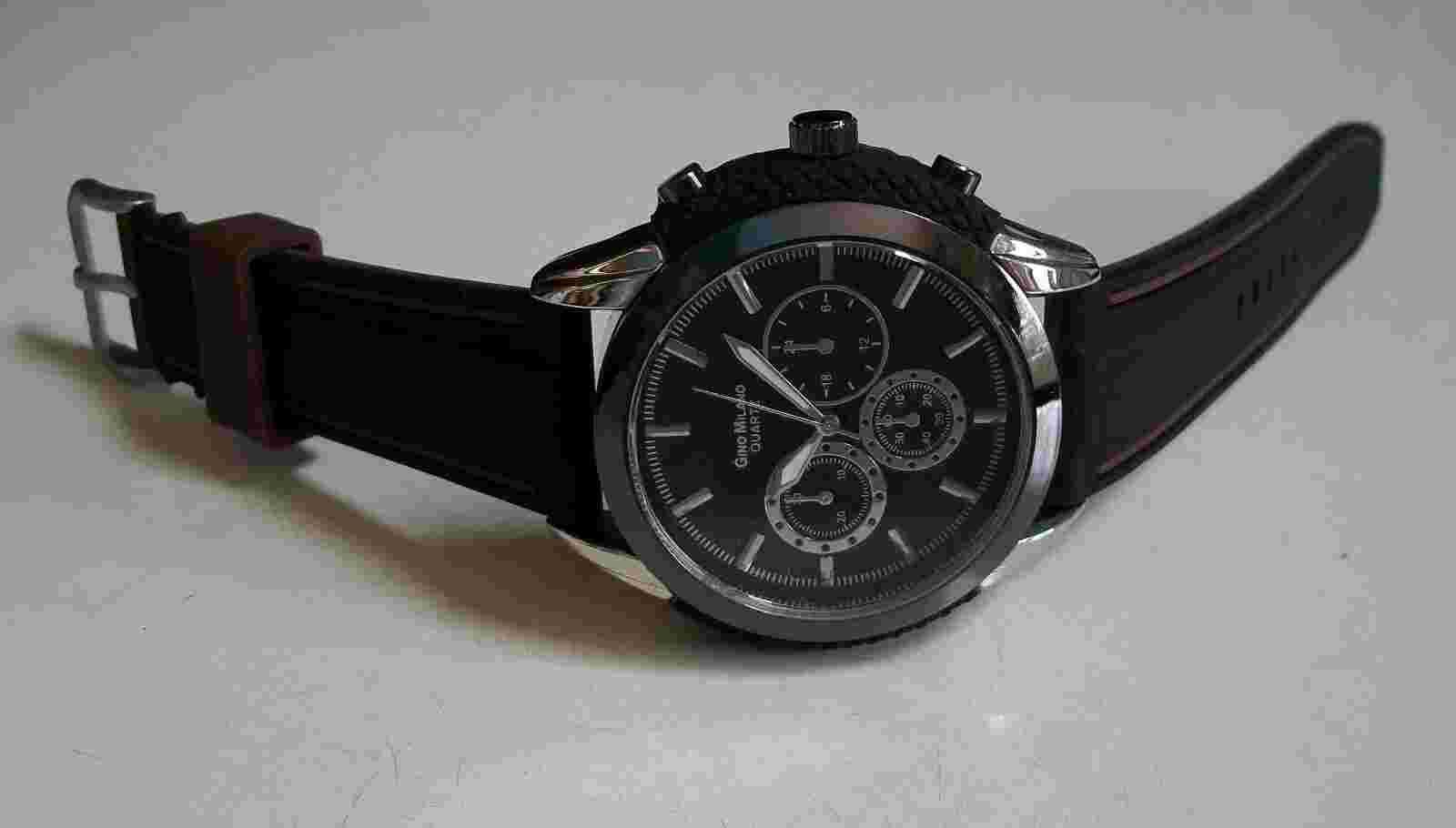 Men's Brown, Black Finish Silicone Band Fashion Dressy Casual Hip Hop Watch