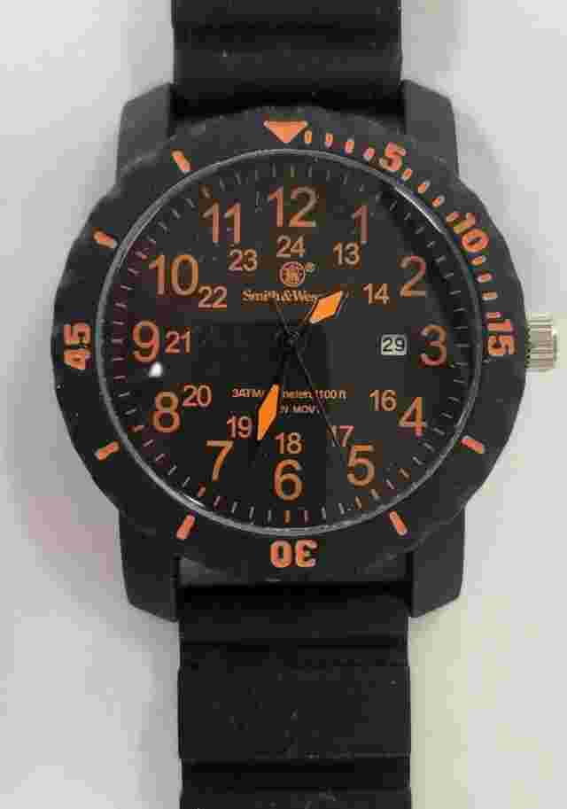 Smith & Wesson Watch Japanese Movement- Black Face Orange numbers