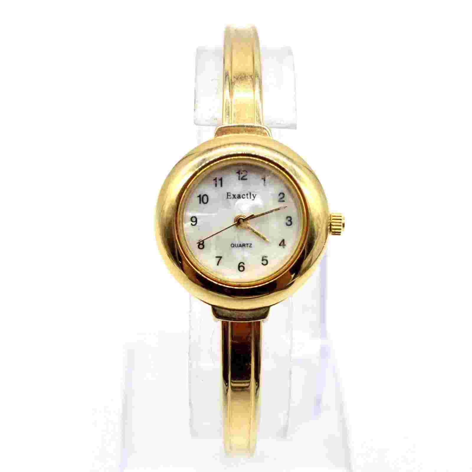 Vintage Eternity Watch Womens Gold Tone Stainless Steel Mother Of Pearl 8842