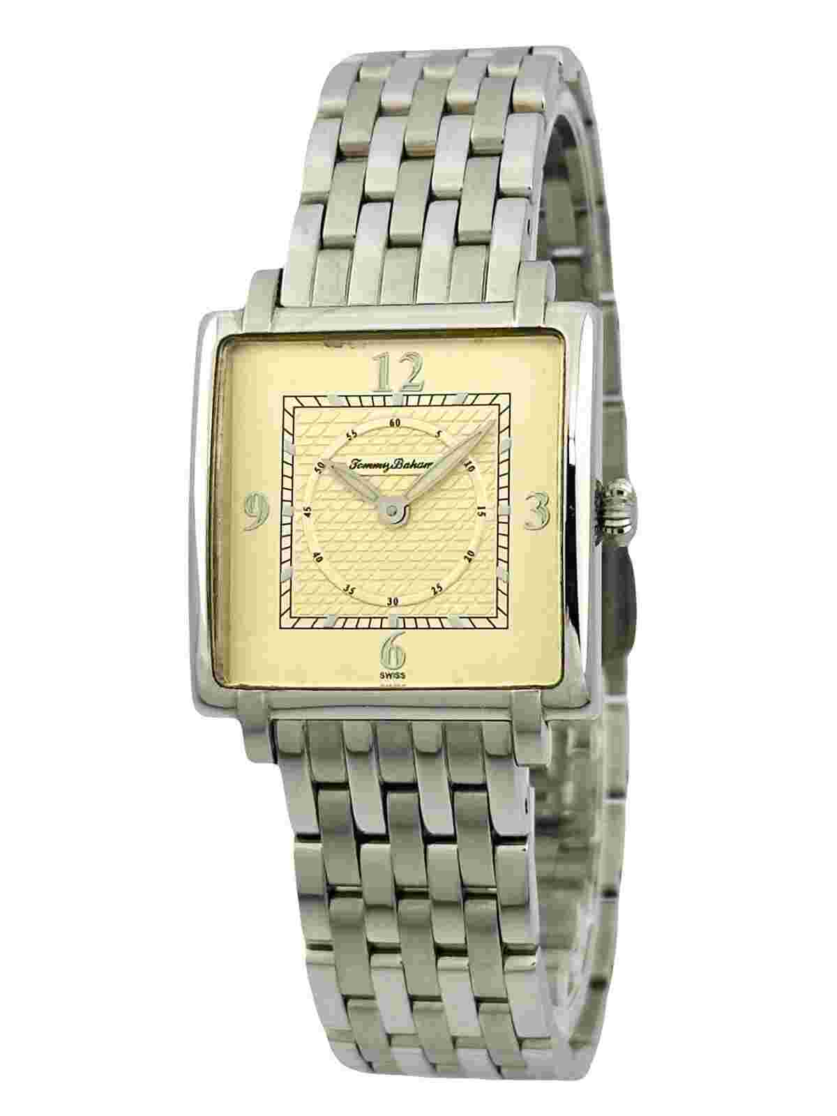 Tommy Bahama TB4014 Spray Texture Dial Stainless Steel Links Square Shape Watch