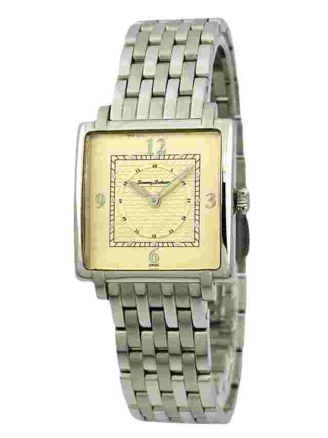 Tommy Bahama TB4014 Spray Texture Dial Stainless Steel Links Square Shape Watch