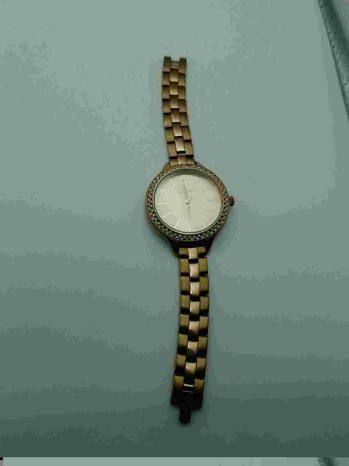 CARAVELLE "Rose Gold" Women's Gemmed 3-ATM Quartz Dress Watch Need Battery