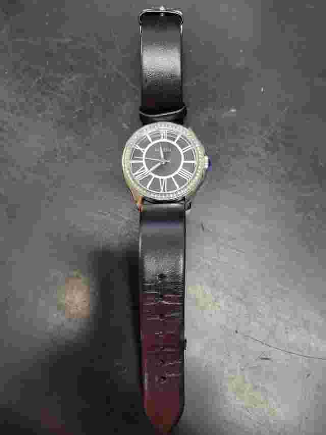 Women's Bertha Madison Sunray Black Dial Watch White Roman Numerals With...