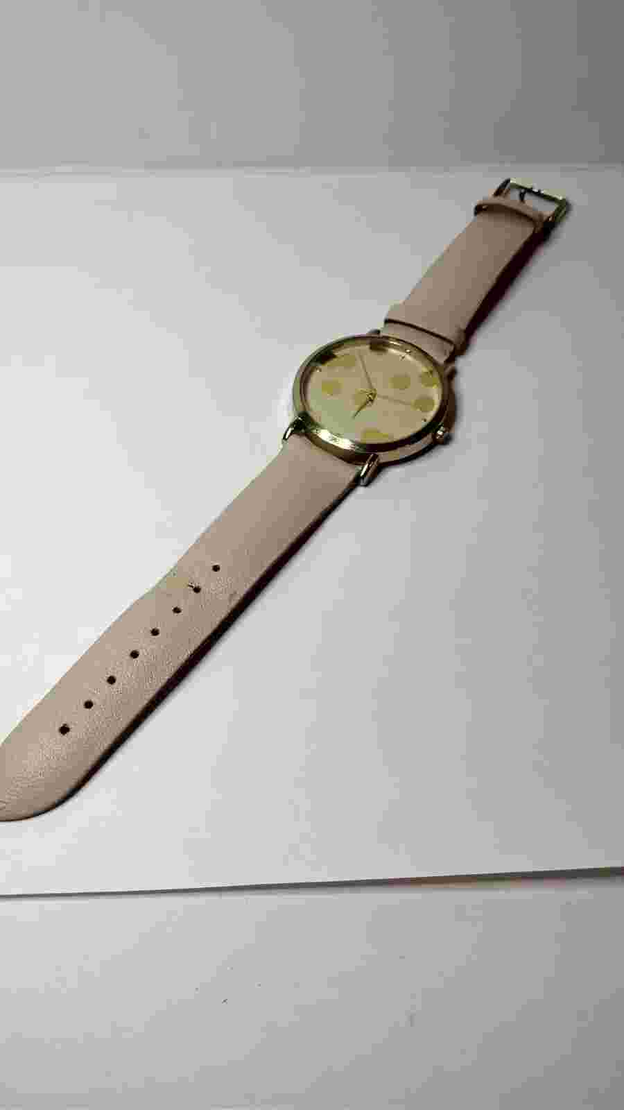 H&M Women’s Watch 78219 Hennes & Mauritz Gold Tone Polka Dot Dial