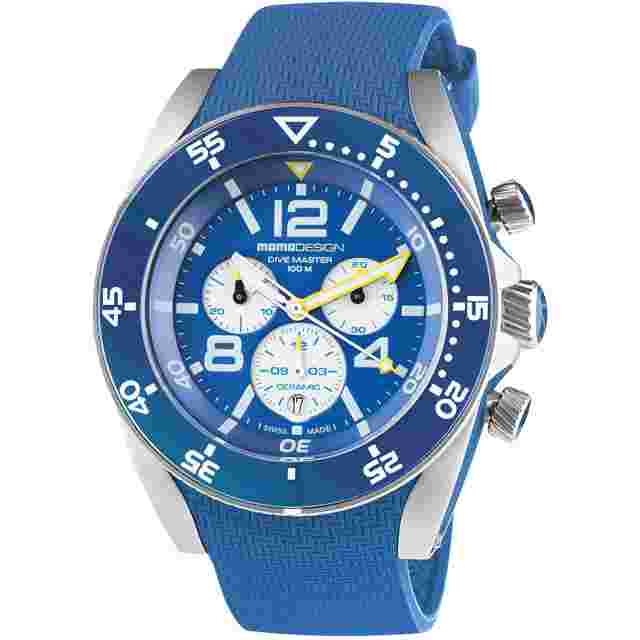 Mens Wristwatch MOMO DESIGN DIVE MASTER MD1281BL-51 Chrono Silicone Blue