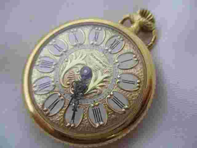 Sovereign Pocket Watch Gold Toned Ornate Roman Numeral FOR REPAIR
