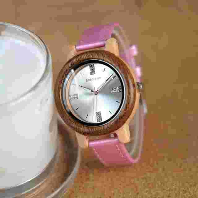 BOBO BIRD Men Wood Watch Quartz Colorful Wooden Band Wristwatches