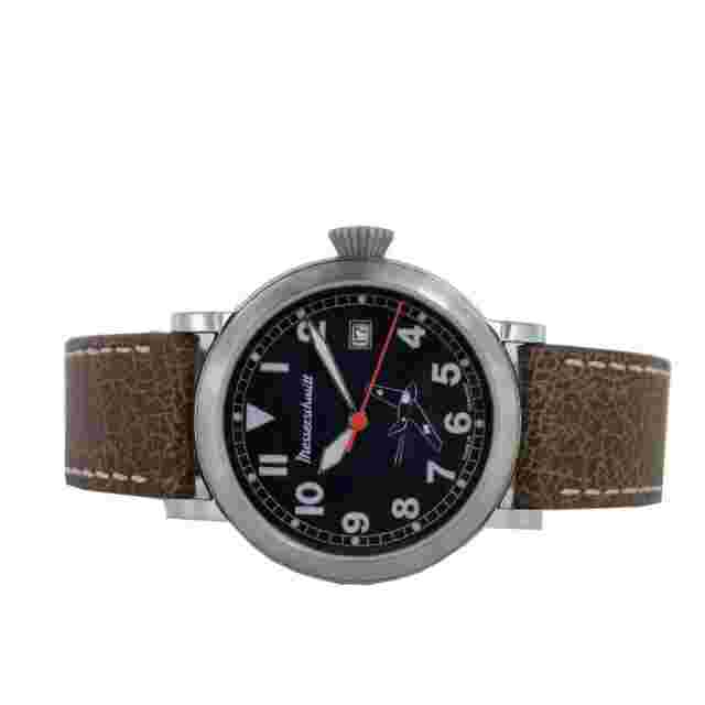 Aristo Men's Messerschmitt Watch Aviator Watch Comet ME-163BL Leather