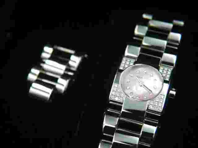 MAUBOUSSIN Mini Carre Lady's Diamond Case & Bracelet Stainless Steel & MOP Dial