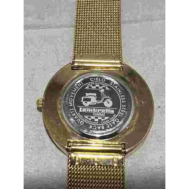 Lambretta Cielo Gold Tone Metal Chain Band  & Face Quartz Watch