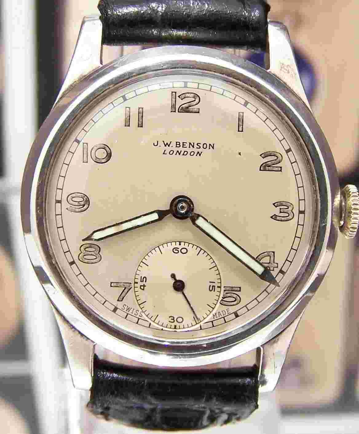 RARE C1942 JW BENSON CYMA SOLID 925 SILVER SUPER ANTIQUE VINTAGE WORKING WATCH