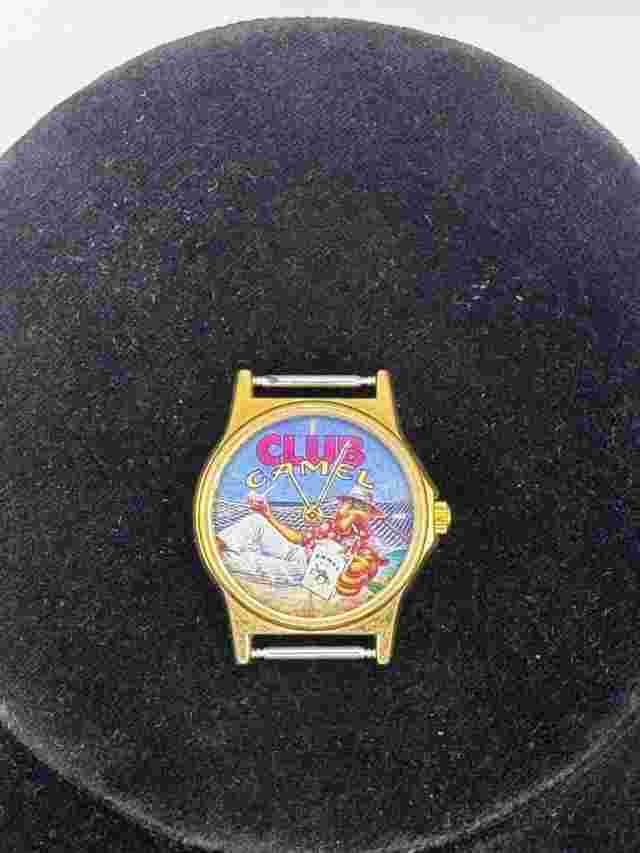 Club Camel Cigarette Women Gold Tone Brown Leather 29mm Quartz Watch 6 3/4"