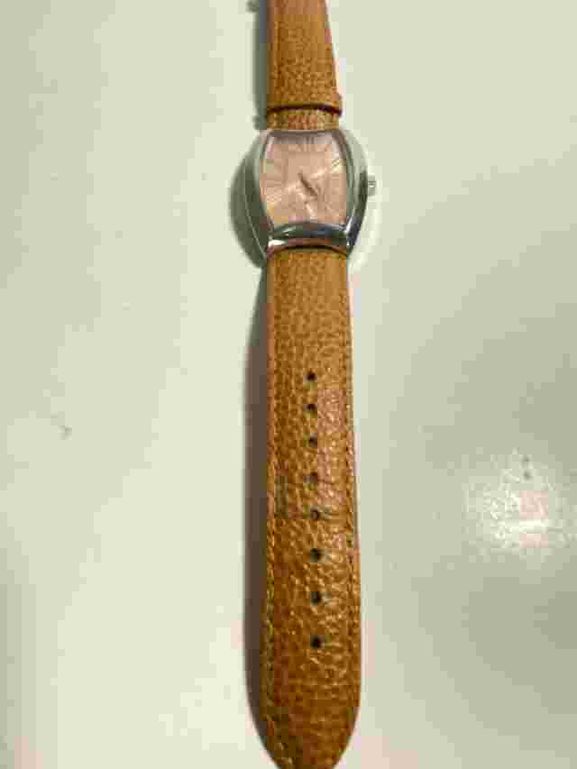 QVC Ladies Silver Tone Steel by Design Stainless Steel Watch pebbled leather