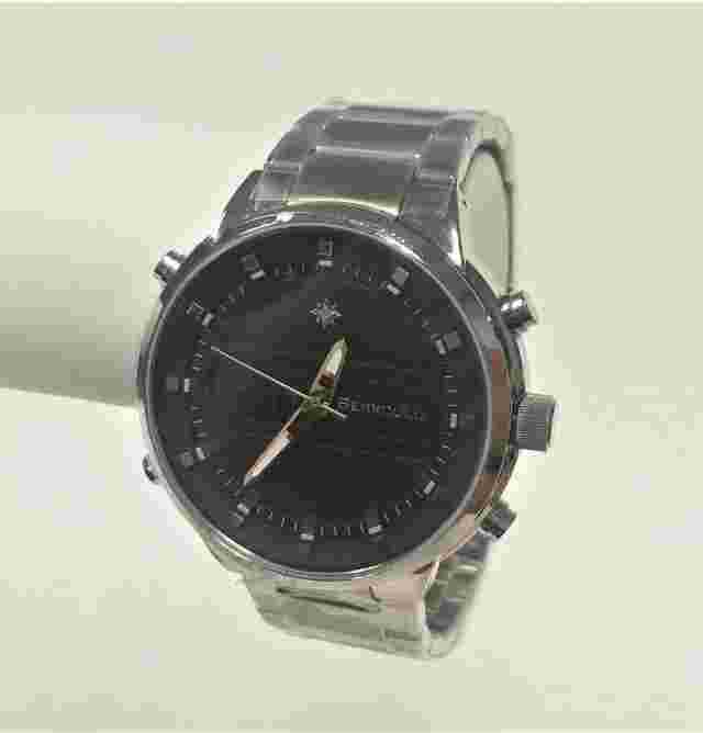 NEW Bernoulli 0812M Men's Black Ana-Digi Merrow Surgical Grade Stopwatch Watch
