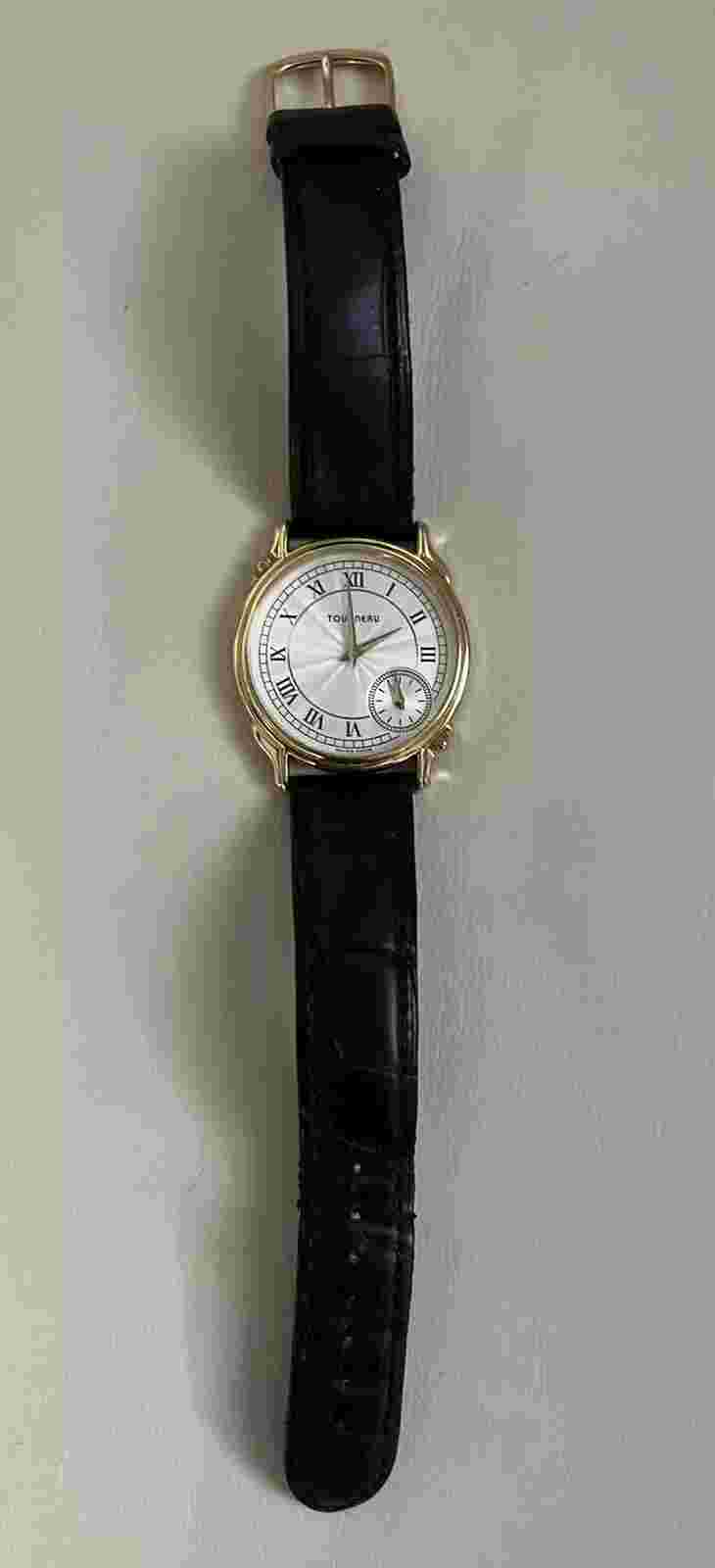 watch men used pre-owned; Tourneau Classic Dual Zone 18kt Yellow Gold
