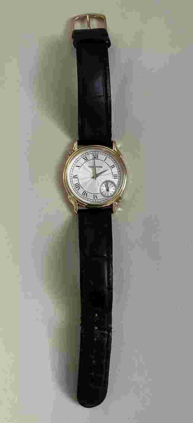 watch men used pre-owned; Tourneau Classic Dual Zone 18kt Yellow Gold