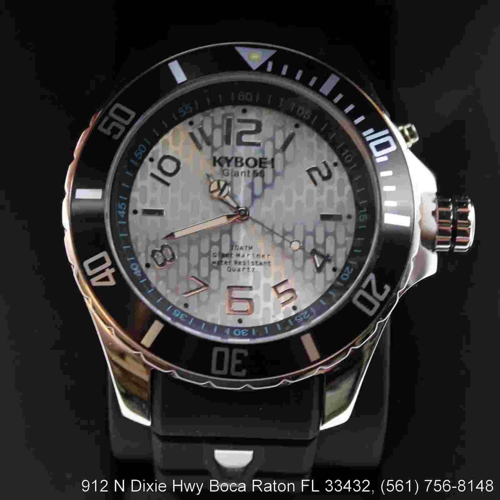 KYBOE! Giant Mariner 55mm,  Blue/Steel 10 ATM WR, Men's Watch NWT