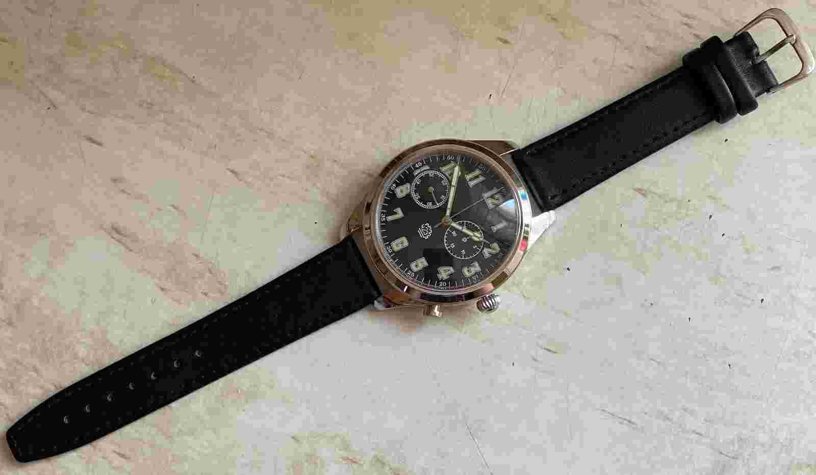 Captains Chronograph Pocket Watch 2MChZ Molnija ChK-28 SERVICED USSR 1954