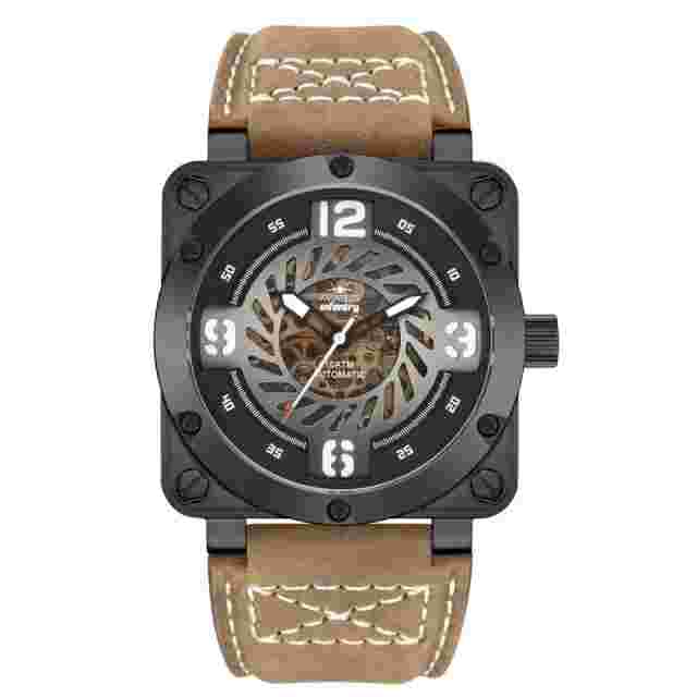 Infantry Aviateur Falcon Brown Leather Strap Men Watch AVR-003-SKL-03