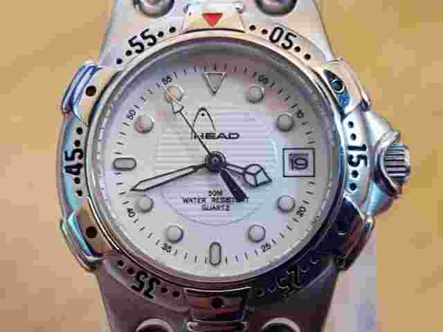 Ladies RARE 90s Retro Offical Head S/Steel White Face Sports Watch HD701
