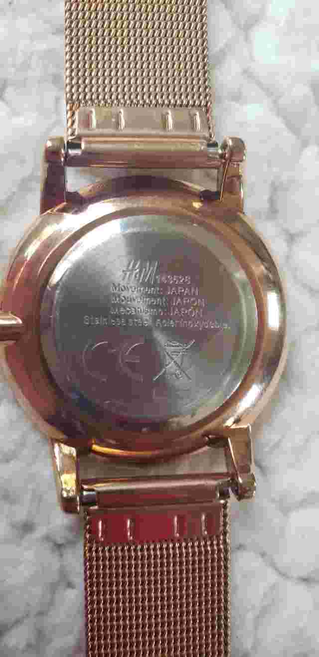 H&M Rosegold Tone Stainless Steel Unisex Quartz Watch, #143626