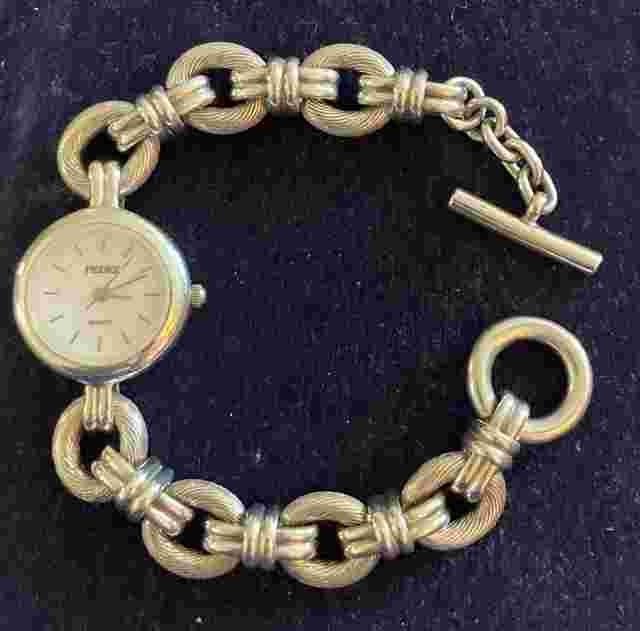 Pedre Watch Women Sterling Silver Chunky Bracelet Band New Battery 22mm 7.75”