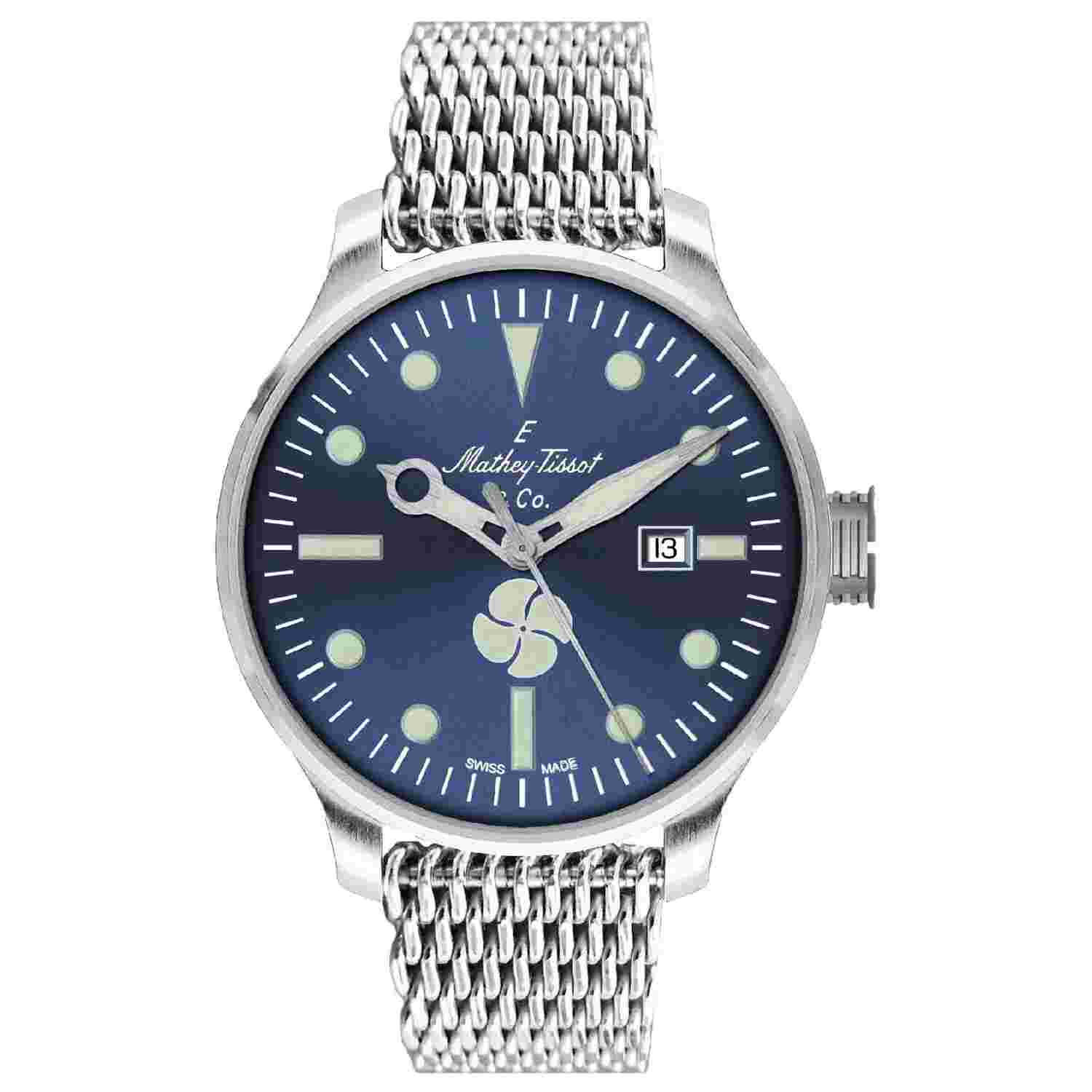 Mathey Tissot Men's Elica Blue Dial Watch - U121ABU