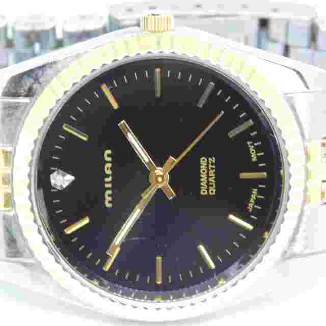 Milan Diamond Quartz Wrist Watch Two-Tone Japan Mov't MLN1008B