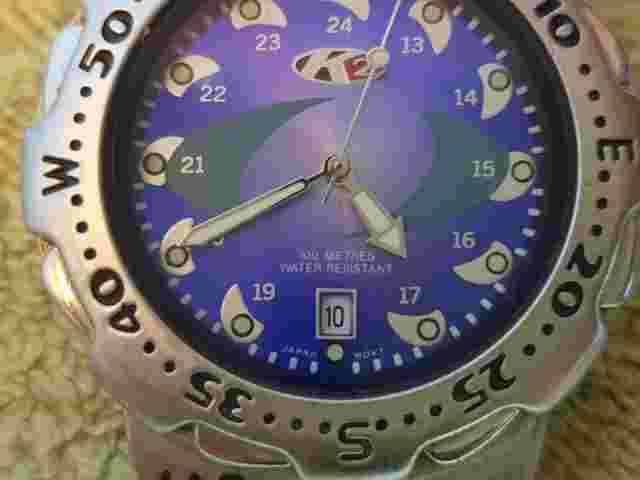 kahuna K2 mens watch 7903  Full Ss Rare Surf  Sports Watch screw Crown Japan Mov