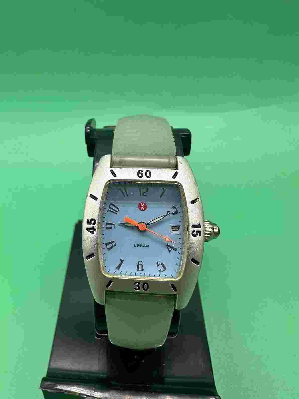 Michelle Urban Ladys Watch with Date. 72-196-A.Silicone 8"Band.New battery.