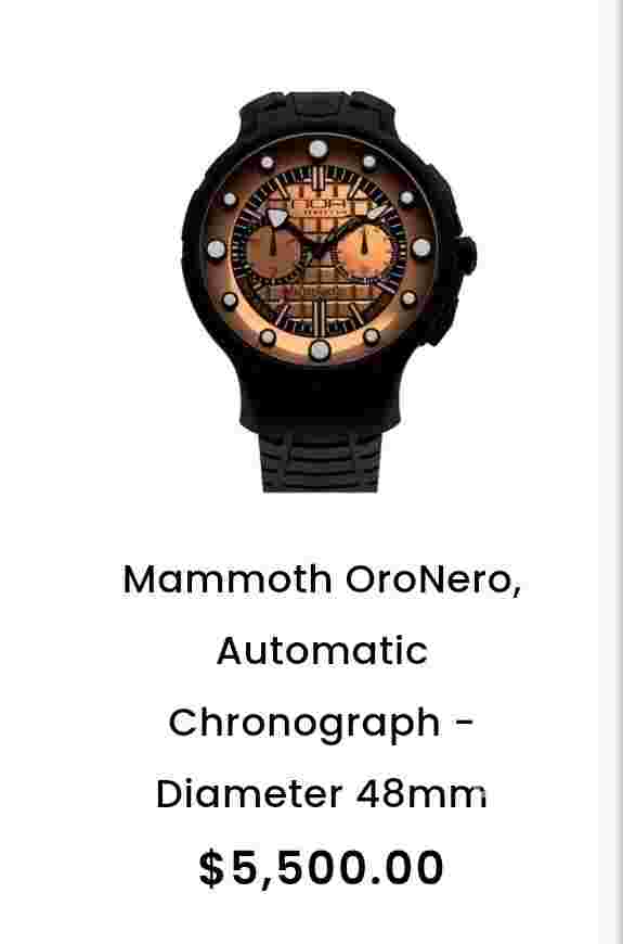 NOA Men Automatic Chronograph 48mm Ltd Edition Swiss Made Watch Ret : $5500