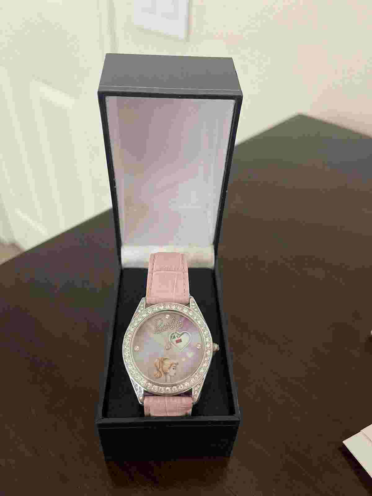 Barbie Watch Bradford Exchange, Pink Leather Wrist Band