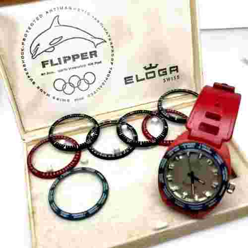 ELOGA Flipper Olympic 17 Jewels Incabloc Swiss Made Winding Size 38 mm.