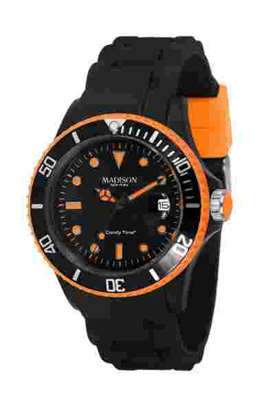 Madison New York Black Line Neon Silicone Watch Rubber Multicoloured Colourful