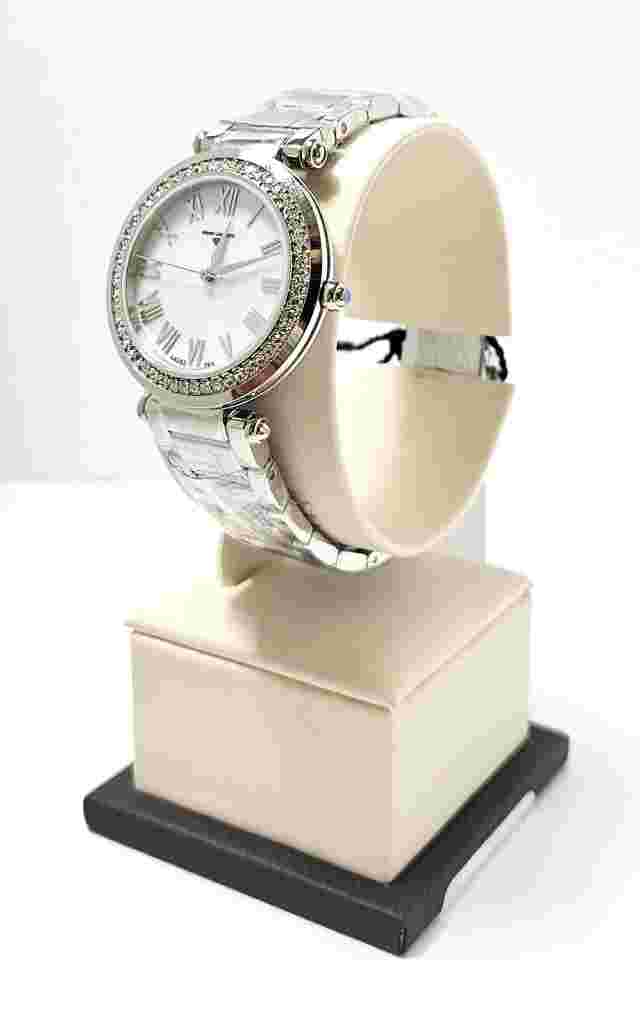 3 ATM Swarovski crystal accents Stainless steel case bracelet old over buckle