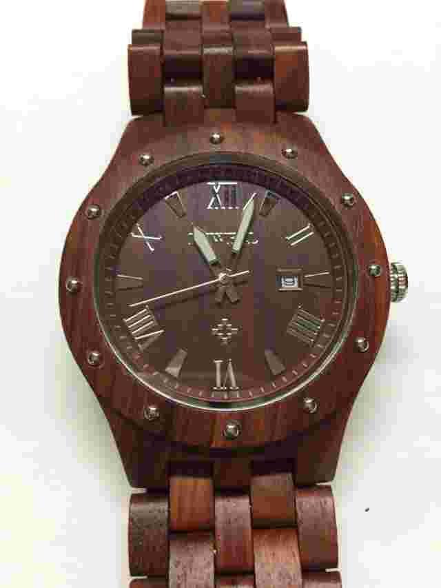 BEWELL WOOD WATCH JAPAN MIYOTA  QUARTZ MOVEMENT 46 MM ROUND