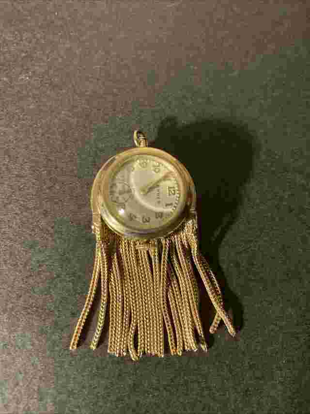 Vintage Banner Art Deco Pendant Watch Swiss Made Manual Eind w/ Gold Wash